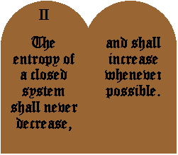 The entropy of a closed system shall never decrease, and shall increase whenever possible.